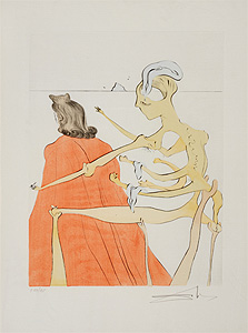 サルバドール・ダリ「神聖なガラ：Divine Back of Gala」銅版画 1974年