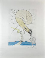 サルバドール・ダリ「カタツムリの頭をしたフロイト：Freud with a Snail’s Head」銅版画 1974年