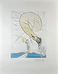 サルバドール・ダリ「カタツムリの頭をしたフロイト：Freud with a Snail's Head」銅版画 1974年