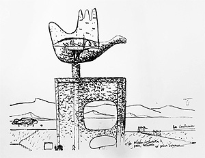 ル・コルビュジエ「開かれた手:La main ouverte」版画 1957年