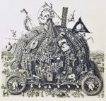 川原田徹「貧乏人の移動式かぼちゃ浄土(II)」銅版画 1986年