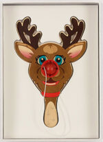 ジェフ・クーンズ「Rudolph the Red-Nosed Reindeer, Paddle Ball Game」ミクストメディア 2000年