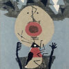 畦地梅太郎「初冬の声」木版画 1963年