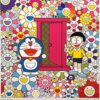 村上隆『お花畑の中の「どこでもドア」』版画 2019年