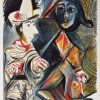 パブロ・ピカソ「道化師とアルルカン:Le Clown et l'Harlequin」版画 1971年