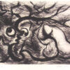岡本太郎「石と樹」銅版画