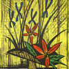 ベルナール・ビュッフェ「アイリスと赤い花束」版画