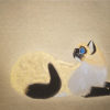 加山又造「若い猫」木版画